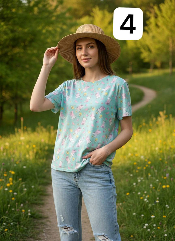 تیشرت پنبه ای طرحدار برند اچ اند ام