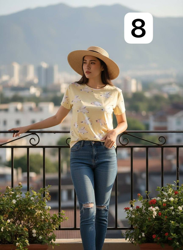 تیشرت پنبه ای طرحدار برند اچ اند ام