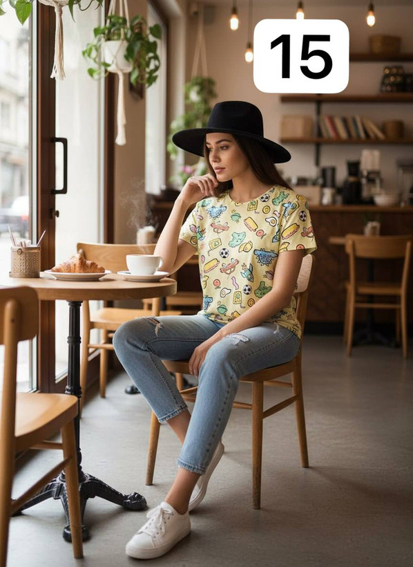تیشرت پنبه ای طرحدار برند اچ اند ام