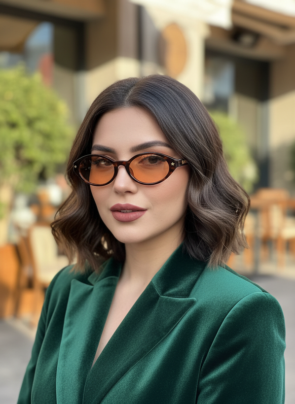 عینک آفتابی زنانه شیشه دودی UV400 طرح دیور