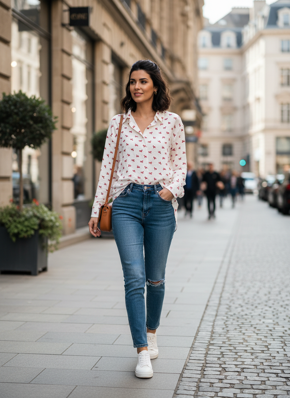 شومیز زنانه نگینی طرح هرمس