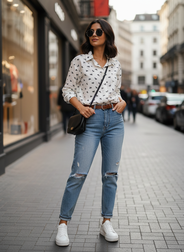 شومیز زنانه نگینی طرح هرمس