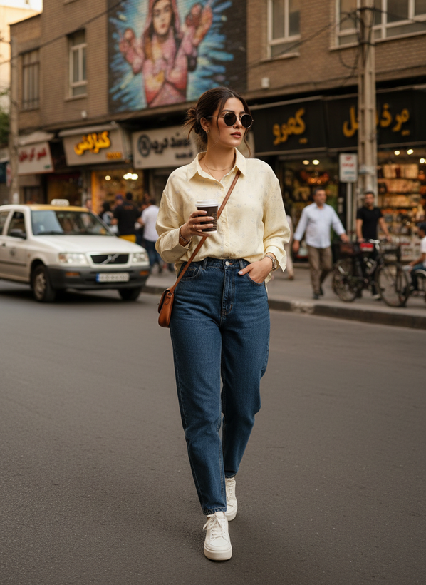 شومیز یقه مردانه پروانه ای شاین دار