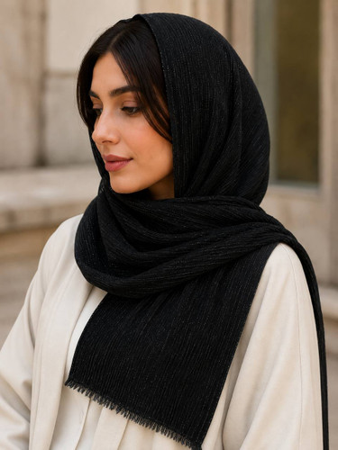 شال نخی زنانه شایندار پیلیدار پایین ریش